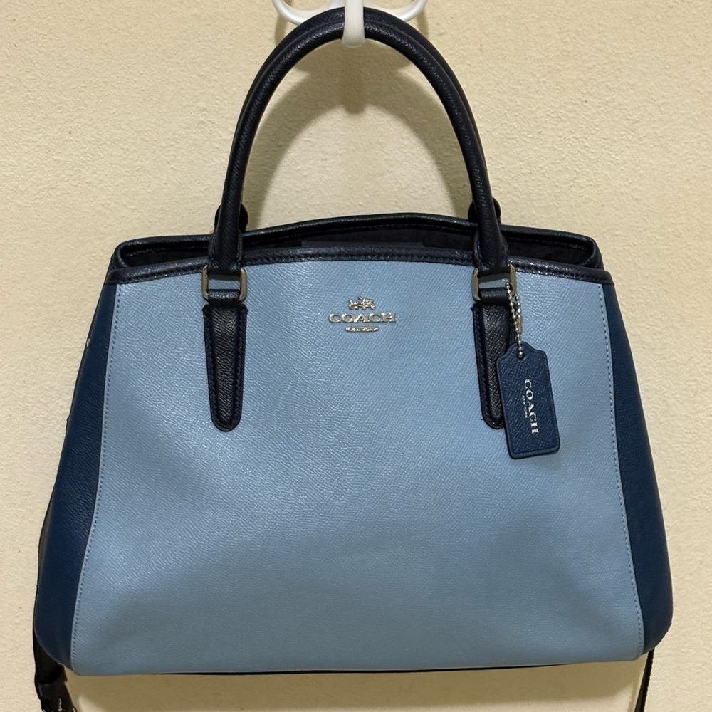 Coach Small Margot Carryall in Geometric Color block Crossgrain Leather Bag
